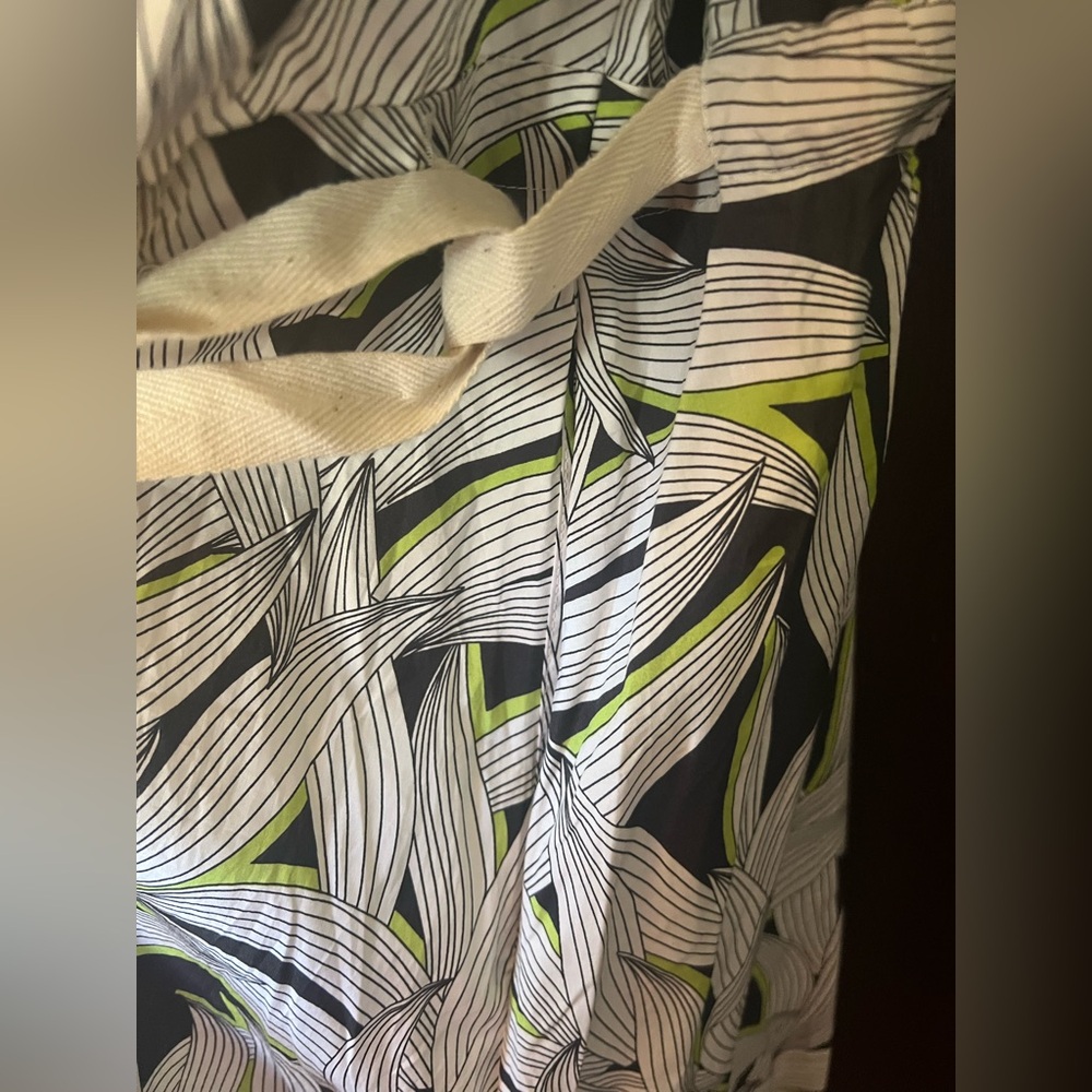XXL Banana Republic Cotton Poplin Tie-Waist Dress NWT leaf print - Picture 4 of 7